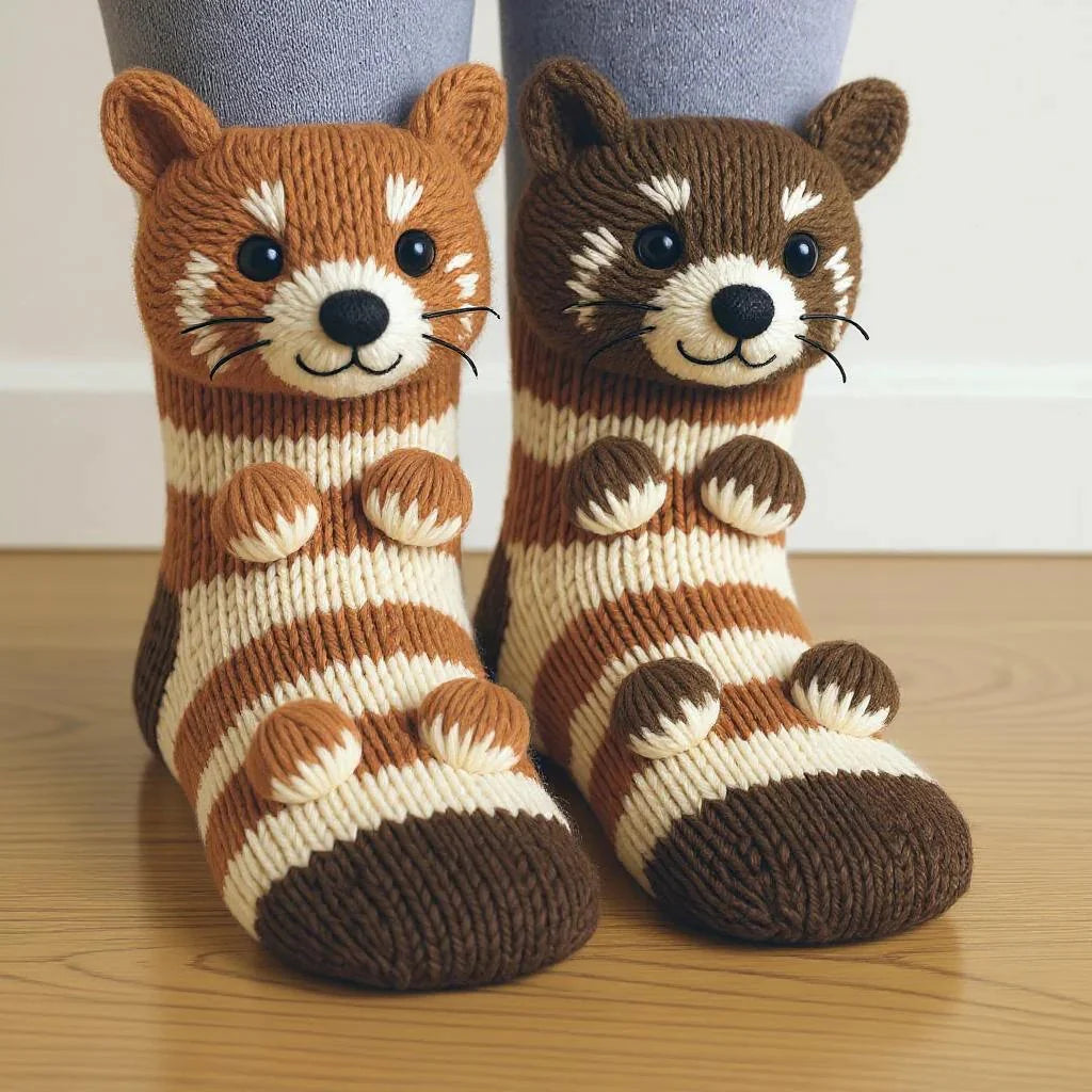 Cozy Racoon Hand Knitted Socks™