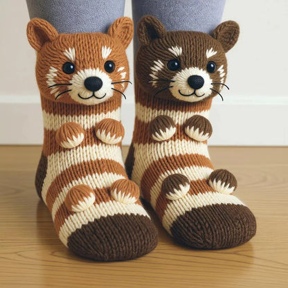 Cozy Racoon Hand Knitted Socks™