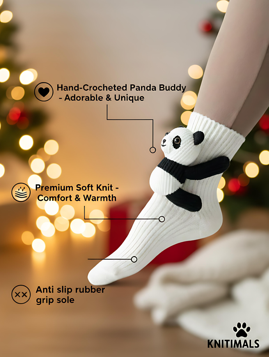 Panda Cozy Hand Knitted Socks™